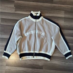 EME Studios Gray and Black Zip-Up Jacket